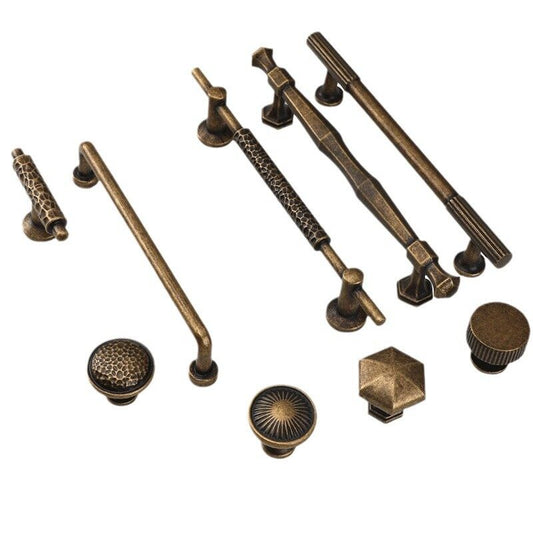 Complex Bronze Handle Cabinet Door Cabinet Wardrobe New Chinese Style Door Handle Cabinet Vintage Drawer Lengthened Door Handle 5pcs