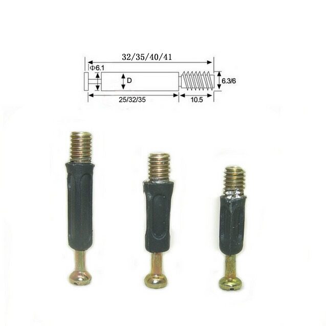 Embedded nut double-headed butt joint embedded part nylon plastic three-in-one rubber particle two-way through connector 1000pcs