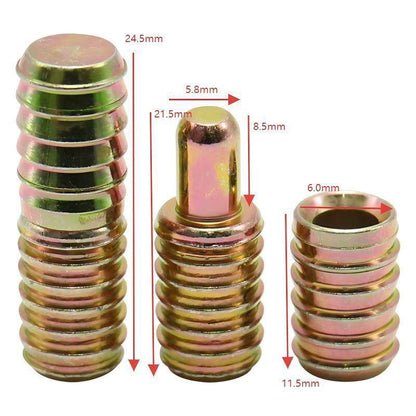 Foreign Trade Export Furniture Hardware Table Combination Positioning Pin Anti-Slip Knurled Round Laminate Support Nut 100pcs