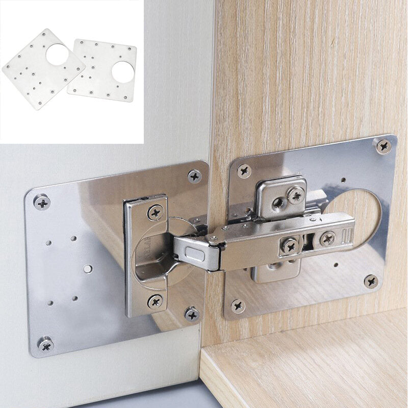 Factory direct stainless steel cabinet door hinge repair plate Hinge fixing plate household cabinet door repair artifact hinge piece 100pcs