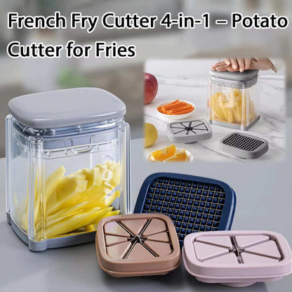 🍟French Fry Cutter 4-in-1